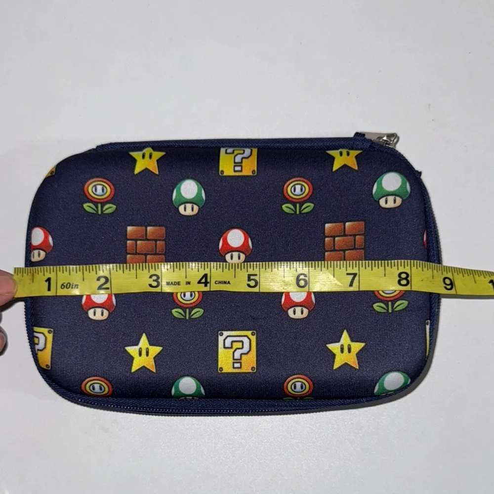 Nintendo Super Mario Bros Blue Pencil Game Gadget Puff Clip Zip Case